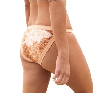 {aerie} "Bikini" Ditsy Floral Nude Tan Bikini Bottoms